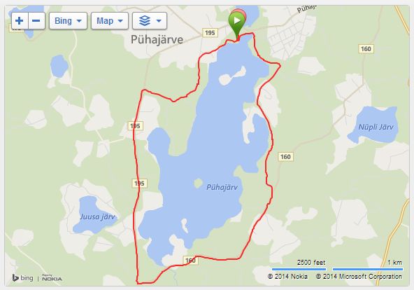 Lake Pühajärve 10km walking or running route